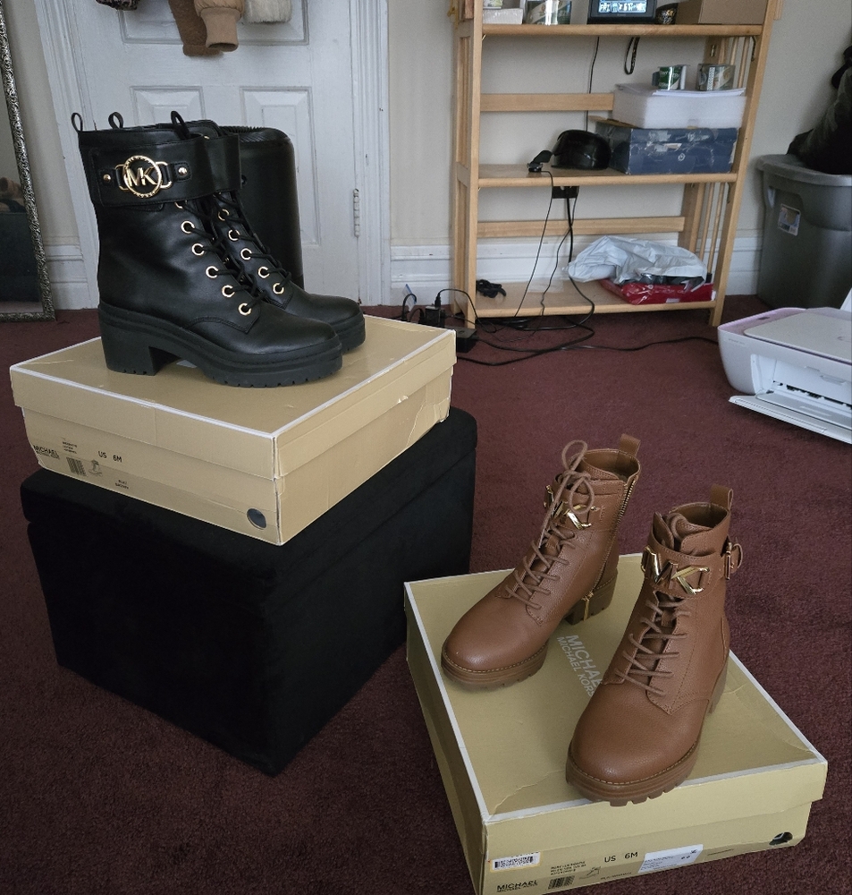 Michael Kors Women's Brown and Black Ankle Boots Bundle Pack